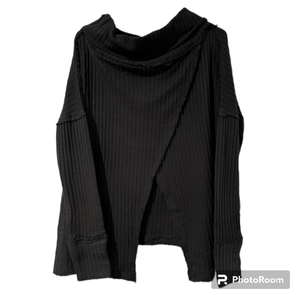 Free people juicy long sleeve large black thermal top - Picture 4 of 4